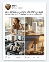 Publicité complément alimentaire, angle témoignage