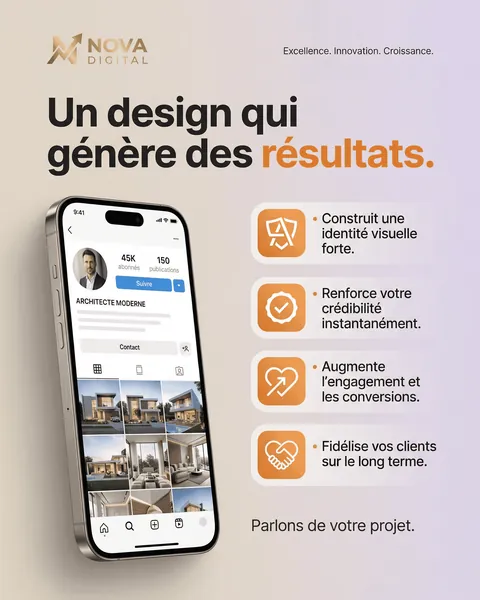 Publicité Meta Ads Nova Digital : « Un design qui génère des résultats »