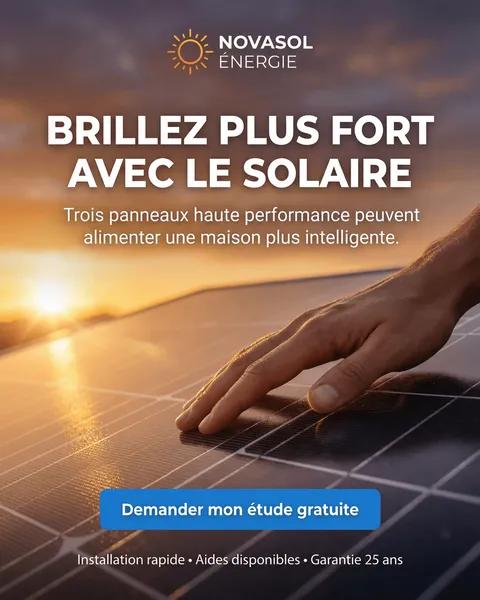 Publicité Meta Ads Novasol Énergie : « Brillez plus fort avec le solaire »