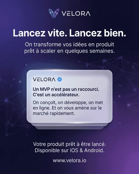 Publicité Meta Ads Velora : « Lancez vite. Lancez bien. »